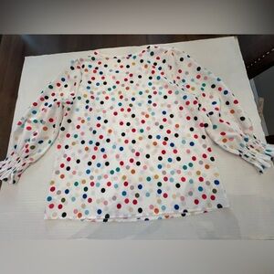 Colorful Polka Dot Blouse. Unbranded. Size large. 
Brand new without tags